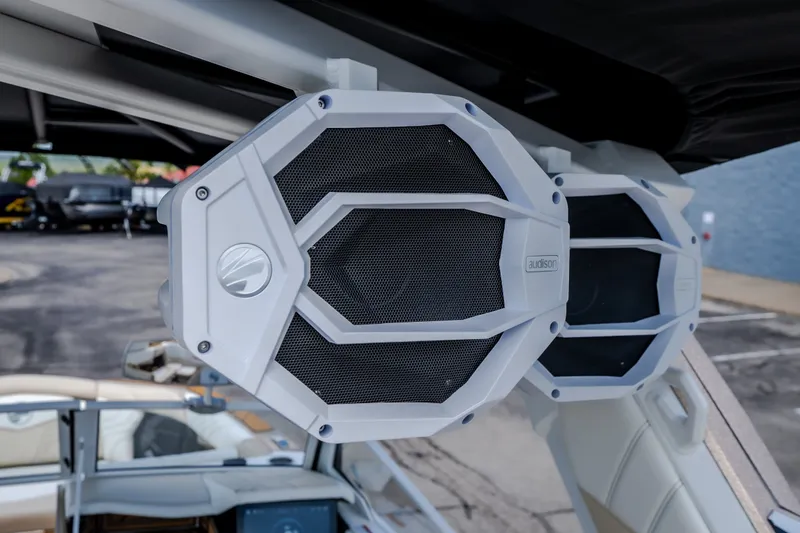 Slide: The Image of 2027 Tigé Ultré 23ZX boat with high-quality Audison speakers installed. - 50