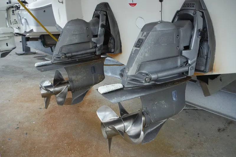 Slide: The Image of Dual Volvo Penta outdrives on a 2007 Monterey 330 Sport Yacht. - 7