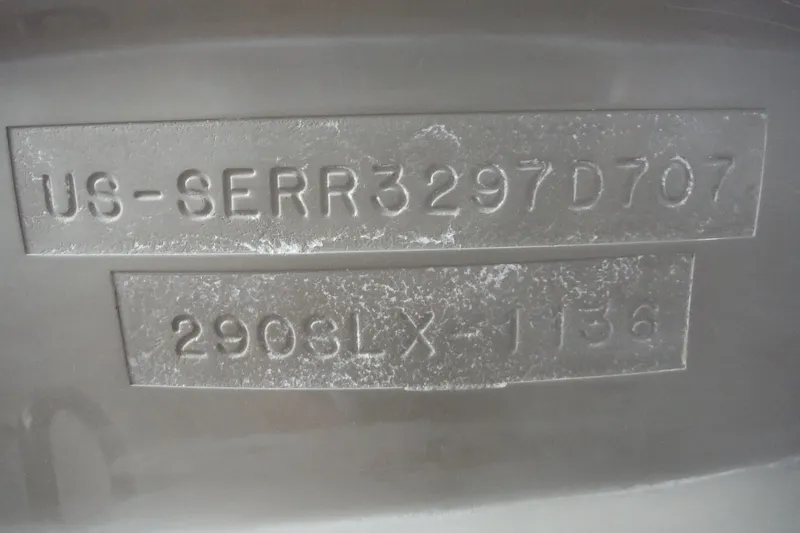 Slide: The Image of Hull identification number on 2007 Sea Ray 290 SLX boat. - 43