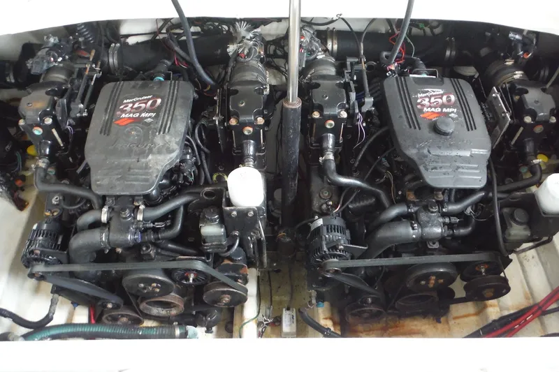 Slide: The Image of Twin MerCruiser 350 MAG MPI engines in a 2007 Sea Ray 290 SLX boat. - 30