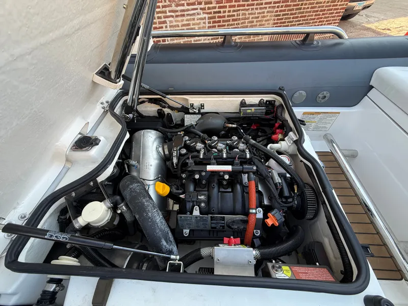Slide: The Image of The engine compartment of a 2022 Williams Jet Tenders Sportjet 345 is visible. - 1