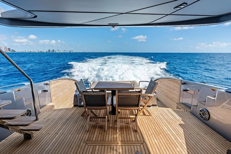 Slide: The Image of Luxury yacht Pershing GTX 80 cruising on open sea, 2025 model. - 49