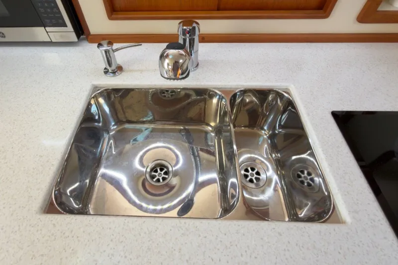 Slide: The Image of Stainless steel double sink in 2023 Fortier 33 yacht kitchen. - 56