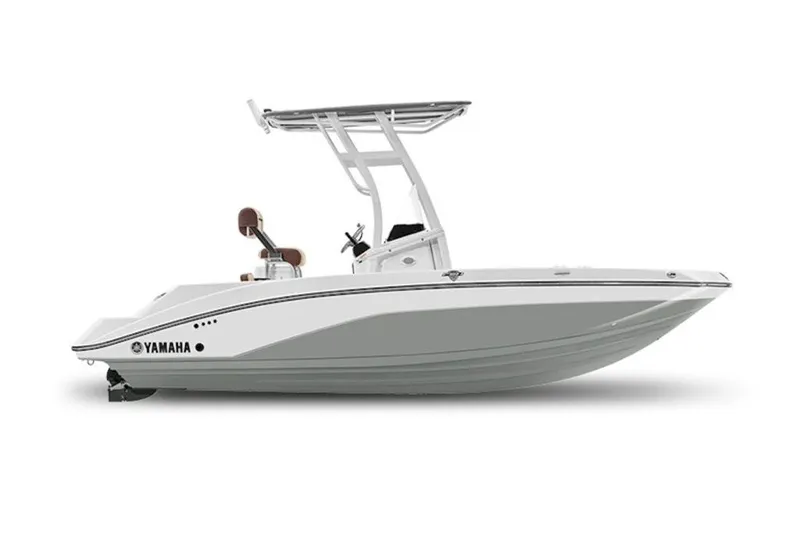 The Image of 2027 Yamaha Boats 195 FSH Sport, sleek white design, side view, modern features. - 0