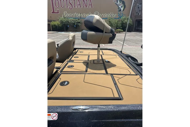 Slide: The Image of Nitro Z20 XL 2027 boat deck with seating, parked at Louisiana Sportsman's Paradise. - 7