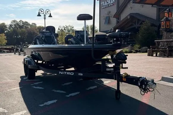 The Image of 2027 Nitro Z20 XL Pro boat on trailer in outdoor setting. - 0