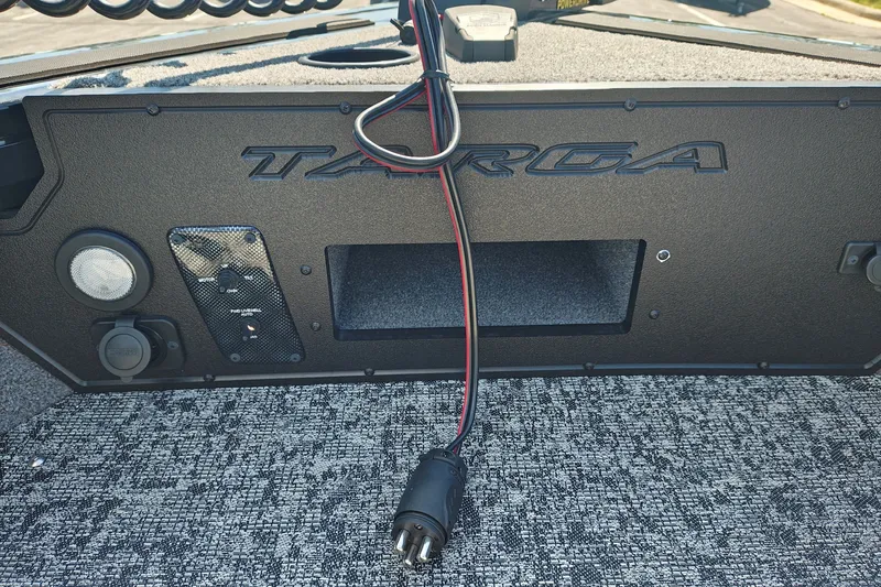 Slide: The Image of 2025 Tracker Targa V-18 WT dashboard with wiring and control panel. - 41