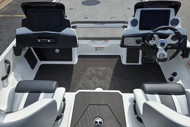 Slide: The Image of 2027 Nitro Z21 XL Pro boat interior with modern dashboard and seating. - 9