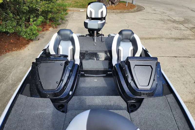 Slide: The Image of 2027 Nitro Z18 XL Pro boat interior with sleek seating and storage compartments. - 5