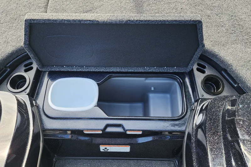 Slide: The Image of Open storage compartment in 2027 Nitro Z18 XL Pro boat interior. - 9