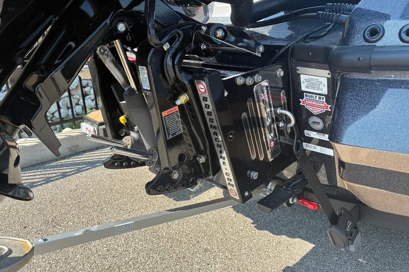 Slide: The Image of Close-up of 2027 Nitro Z20 XL Pro boat engine mount and hydraulic system. - 3