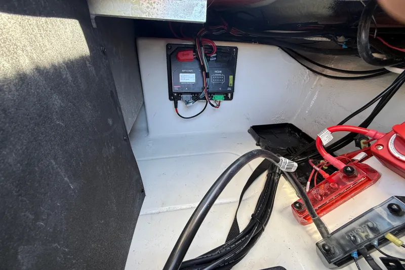Slide: The Image of Electrical wiring and components inside a 2027 Nitro Z20 XL Pro boat. - 45