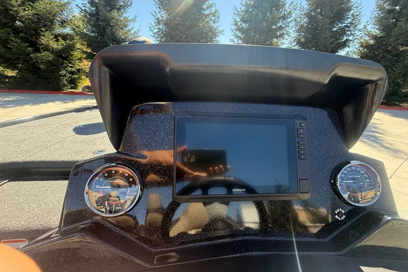 Slide: The Image of Dashboard of 2027 Nitro Z20 XL Pro boat with Garmin display and gauges. - 16