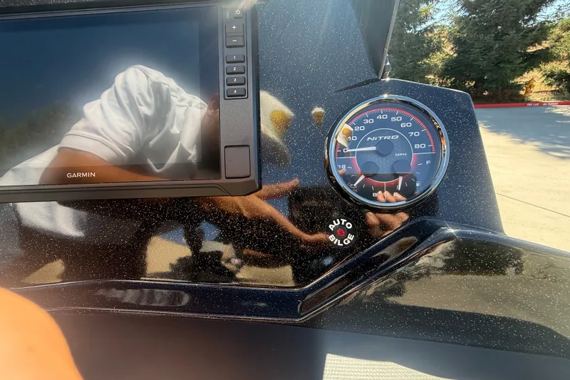 Slide: The Image of Dashboard of 2027 Nitro Z20 XL Pro with Garmin display and speedometer. - 26