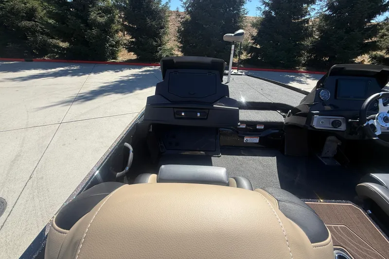 Slide: The Image of Interior view of a 2027 Nitro Z20 XL Pro boat, showcasing seating and dashboard. - 18
