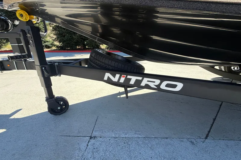 Slide: The Image of Trailer of 2027 Nitro Z20 XL Pro boat with visible logo and wheel. - 96