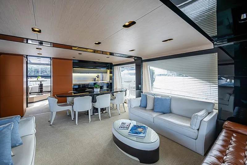 Slide: The Image of Luxurious interior of 2017 Azimut 80 yacht with modern furnishings and elegant design. - 46