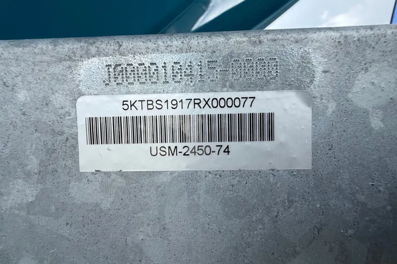 Slide: The Image of Barcode and serial number on 2024 Bayliner Element M17 boat. - 51