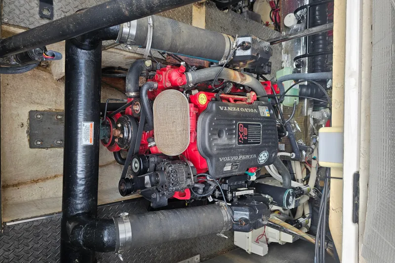 Slide: The Image of Engine compartment of a 2007 Regal Commodore 4460 with Volvo Penta engine. - 17