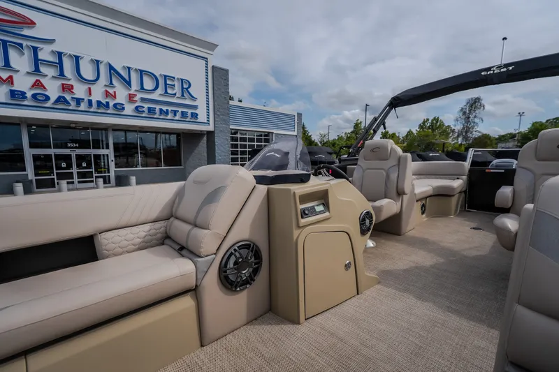 Slide: The Image of 2023 Crest Caribbean LX 250 pontoon boat at Thunder Marine Boating Center. - 47