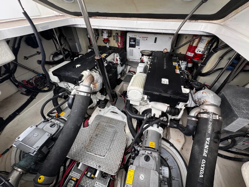 Slide: The Image of Engine room of a 2016 Formula 40 Performance Cruiser with dual engines and technical components. - 29
