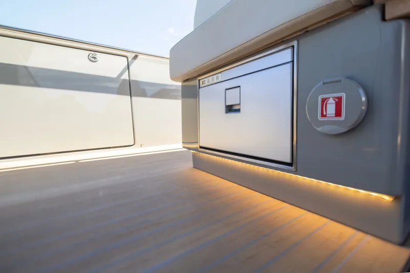Slide: The Image of 2023 Pardo Yachts 43 interior detail with modern cabinetry and ambient lighting. - 41
