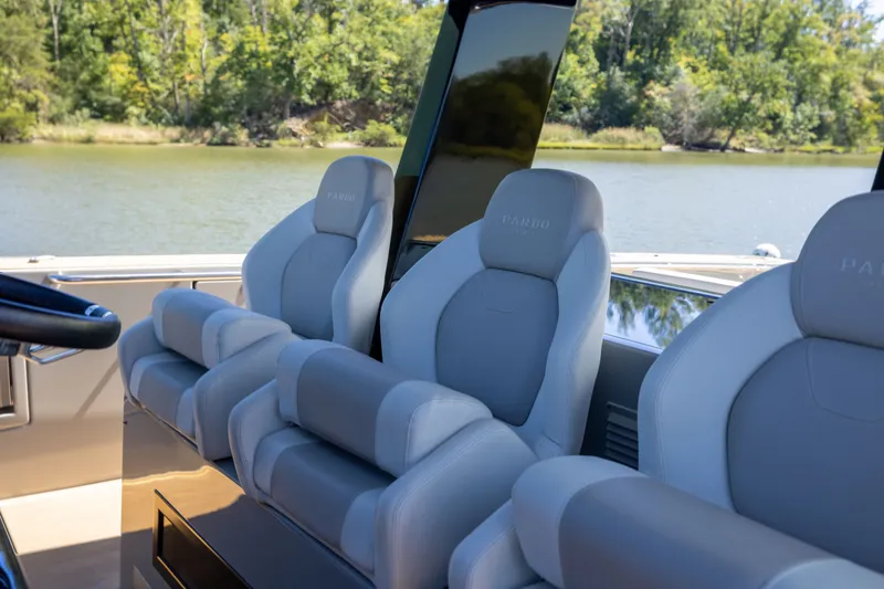 Slide: The Image of Luxury seating on 2023 Pardo Yachts 43, featuring elegant design and comfort. - 34