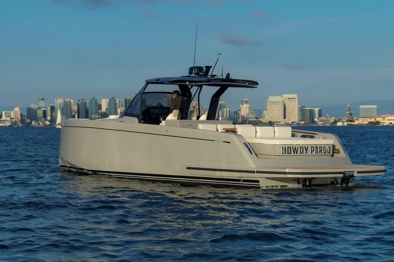 The Image of 2023 Pardo Yachts 43 cruising near city skyline on calm waters. - 0