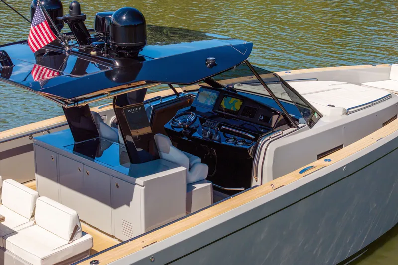Slide: The Image of 2023 Pardo Yachts 43 luxury boat with sleek design and modern helm. - 20