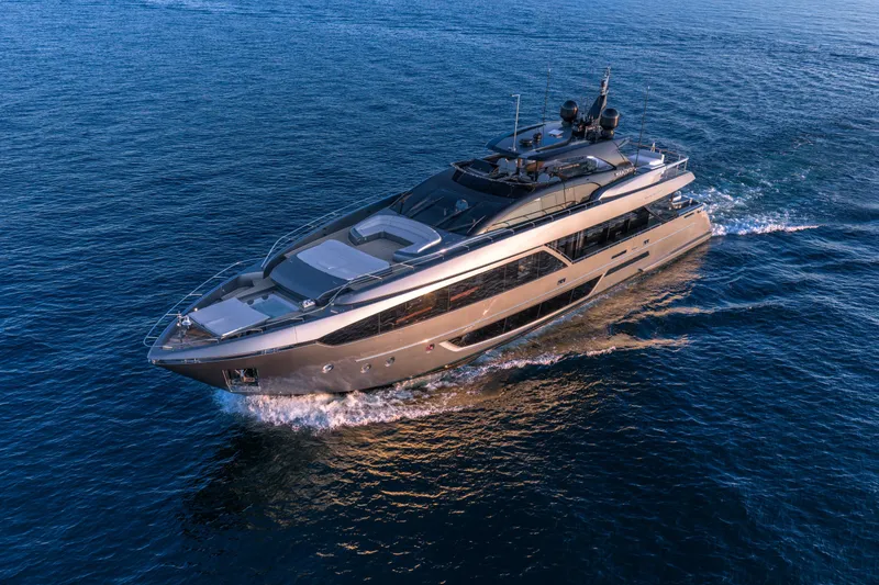 Slide: The Image of Luxurious 2021 Riva 110' Dolcevita yacht cruising on open sea. - 14