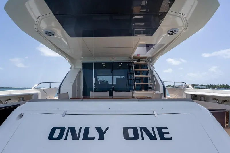 Slide: The Image of Luxury Ferretti Yachts 670, 2020 model, featuring sleek design and spacious deck. - 20