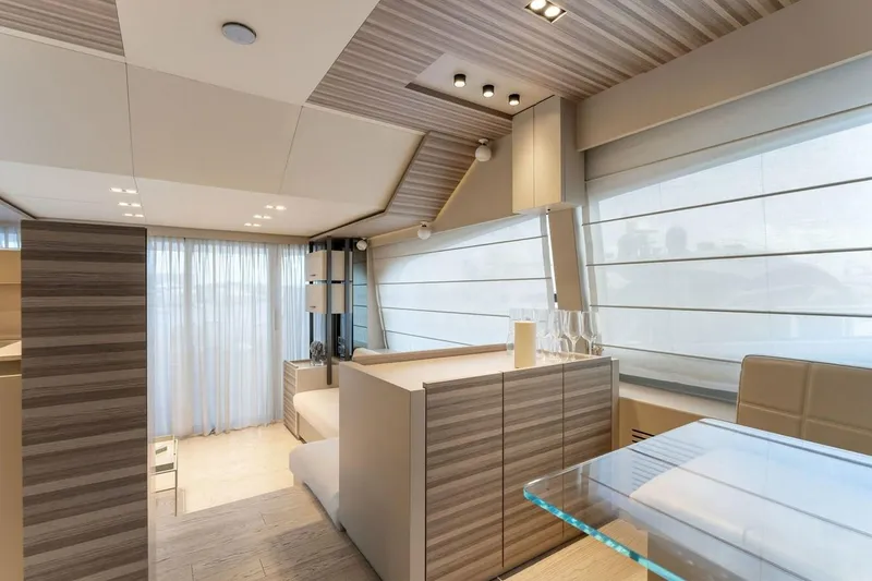 Slide: The Image of Luxurious interior of 2020 Ferretti Yachts 670 with modern design and elegant furnishings. - 32