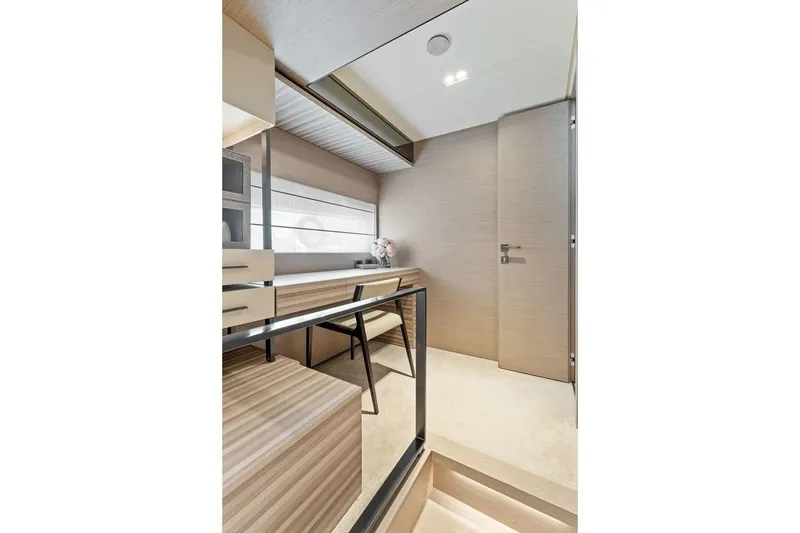 Slide: The Image of Luxurious interior of 2020 Ferretti Yachts 670, featuring modern design and elegant furnishings. - 55
