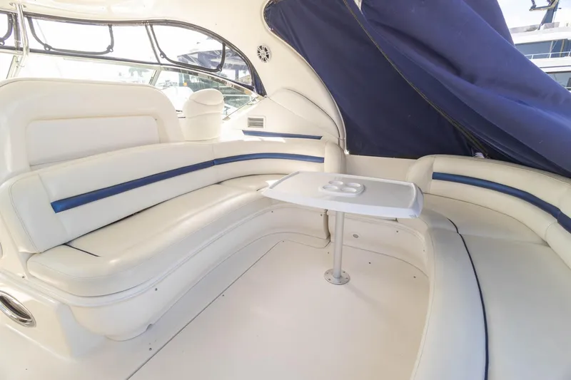 Slide: The Image of Luxurious seating area on a 2005 Sea Ray 420 Sundancer yacht. - 35