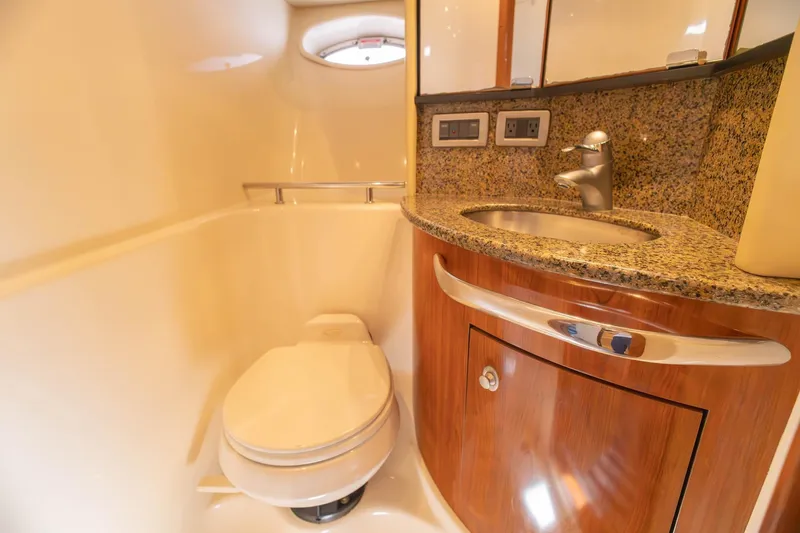 Slide: The Image of Luxurious bathroom in 2005 Sea Ray 420 Sundancer yacht with granite countertop. - 16