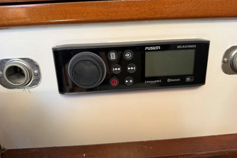 Slide: The Image of Fusion MS-RA70NSX stereo system on 1984 Hinckley Sou'wester 42 yacht interior. - 33