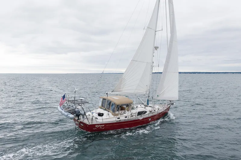Slide: The Image of Sailing yacht Passport Vista 515 Center Cockpit, 2008, cruising on open sea with sails up. - 3