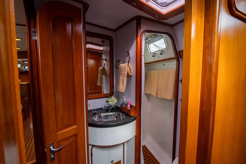 Slide: The Image of Luxurious bathroom interior of 2008 Passport Vista 515 Center Cockpit yacht. - 31