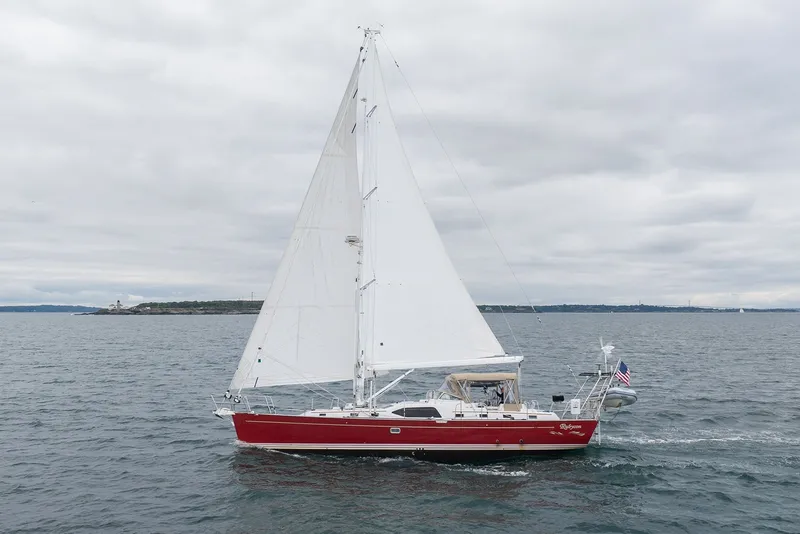 Slide: The Image of Sailing yacht Passport Vista 515 Center Cockpit, 2008 model, cruising on open water. - 1