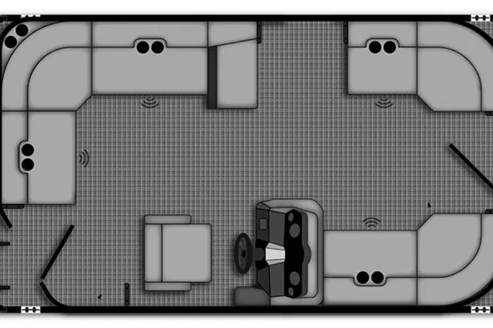 Slide: The Image of Floor plan of a 2027 Bentley Pontoons 160 Cruise LE, showcasing seating and helm layout. - 1