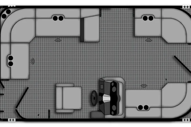 Slide: The Image of Top view layout of a 2027 Bentley Pontoons 160 Cruise LE pontoon boat. - 3