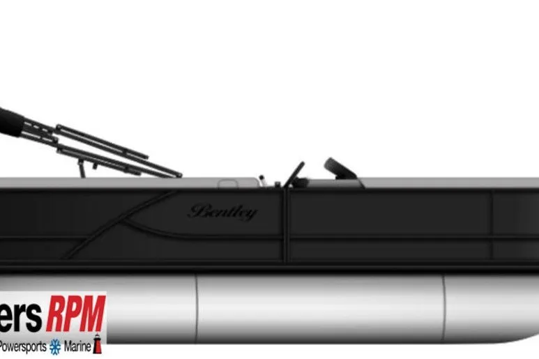 The Image of 2027 Bentley Pontoons 160 Cruise LE side view, sleek design, black exterior, modern pontoon boat. - 0