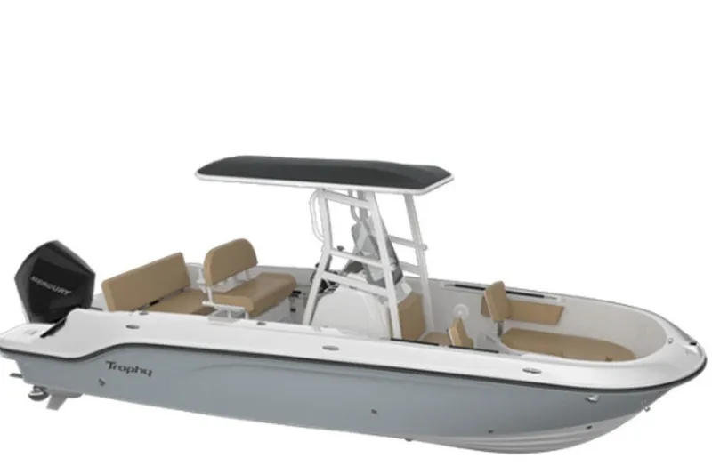 Slide: The Image of 2027 Bayliner Trophy T22CC boat with sleek design and spacious seating. - 4