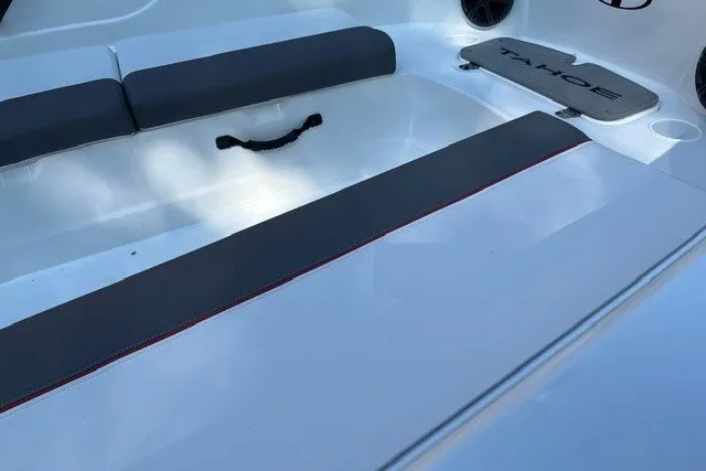 Slide: The Image of Interior view of 2027 Tahoe T21 boat with seating and logo. - 5