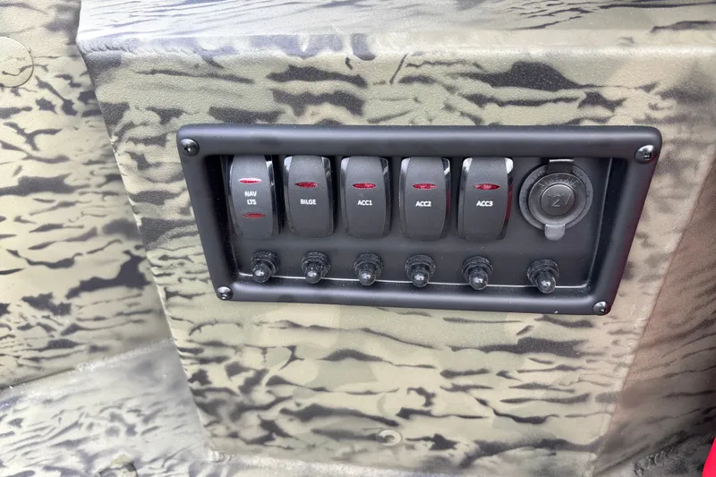 Slide: The Image of Control panel of 2027 Tracker Grizzly 1650 T Prairie Wings Edition boat. - 16