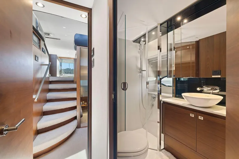 Slide: The Image of Luxurious bathroom and staircase in 2015 Princess 60 Flybridge Motor Yacht. - 43