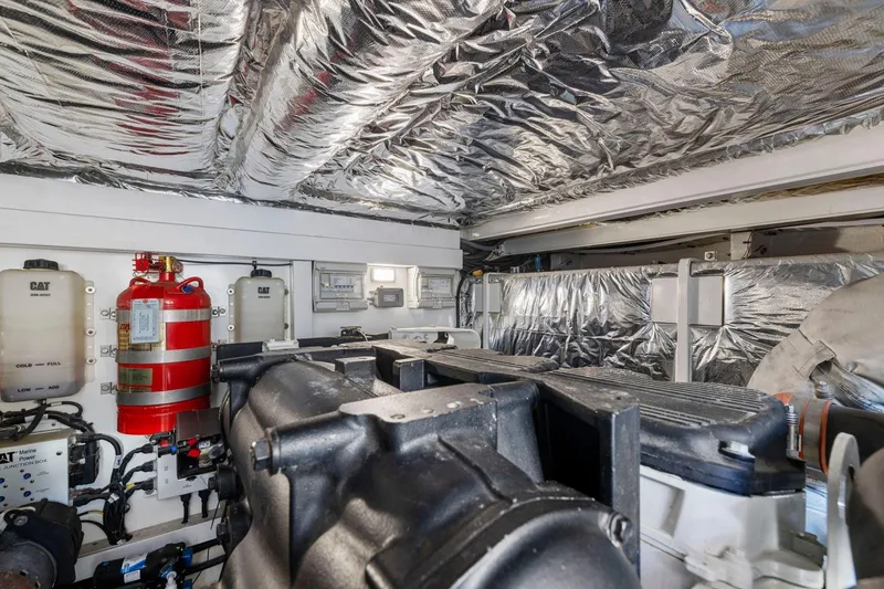 Slide: The Image of Engine room of 2015 Princess 60 Flybridge Motor Yacht with insulation and equipment. - 67