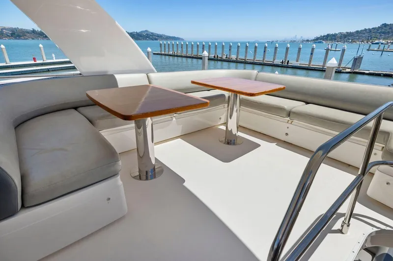 Slide: The Image of Flybridge seating area on 2015 Princess 60 Motor Yacht with ocean view. - 54