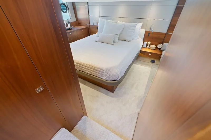 Slide: The Image of Luxurious bedroom interior of 2015 Princess 60 Flybridge Motor Yacht. - 34