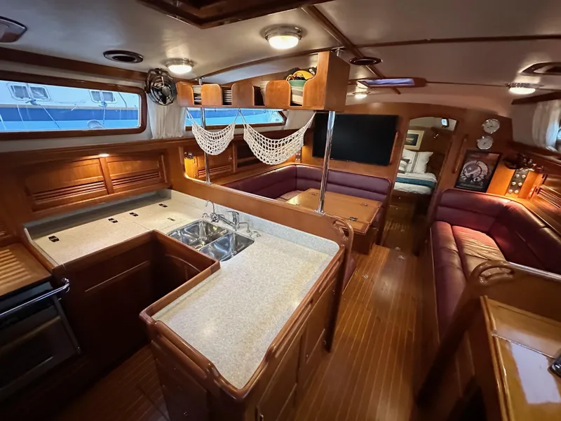 Slide: The Image of Luxurious interior of 2008 Outbound 46 yacht with spacious kitchen and seating area. - 45